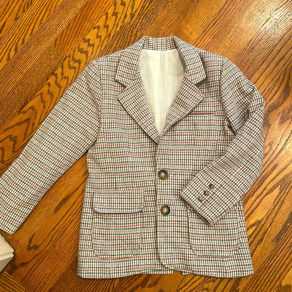 Bella Bliss boys flannel check blazer sz 8